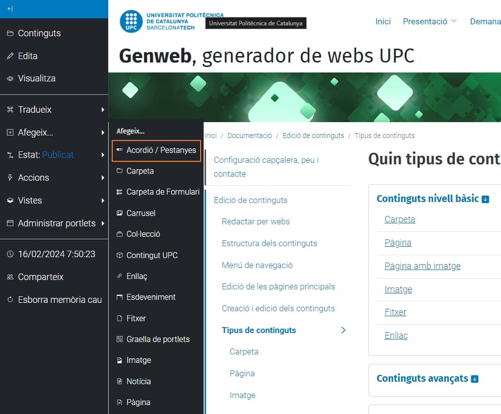 Afegir acordio-pestanya