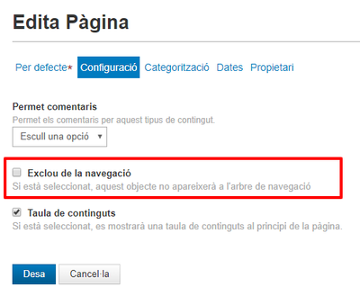 exclou de la navegació