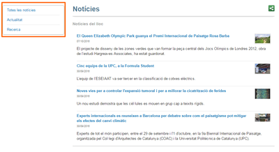 Noticies menu categories